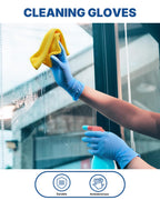 Schneider Blue Vinyl Synthetic Exam Gloves, Medium, Case of 1000, 4-mil, Powder-Free, Latex-Free, Non-Sterile, Disposable Gloves