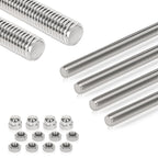 Arwnnklo 4 Pcs 304 Stainless Steel M6 Fully Threaded Rod,14"(360mm) Long Threaded Rod,Right Hand Threads，with Nuts (4, M6x360mm)