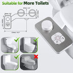 SAMODRA Bidet Attachment, Non-Electric Cold Water Bidet Toilet Seat Attachment with Pressure Controls, Retractable Self-Cleaning Dual Nozzles for Frontal & Rear Wash - Brushed Nickel