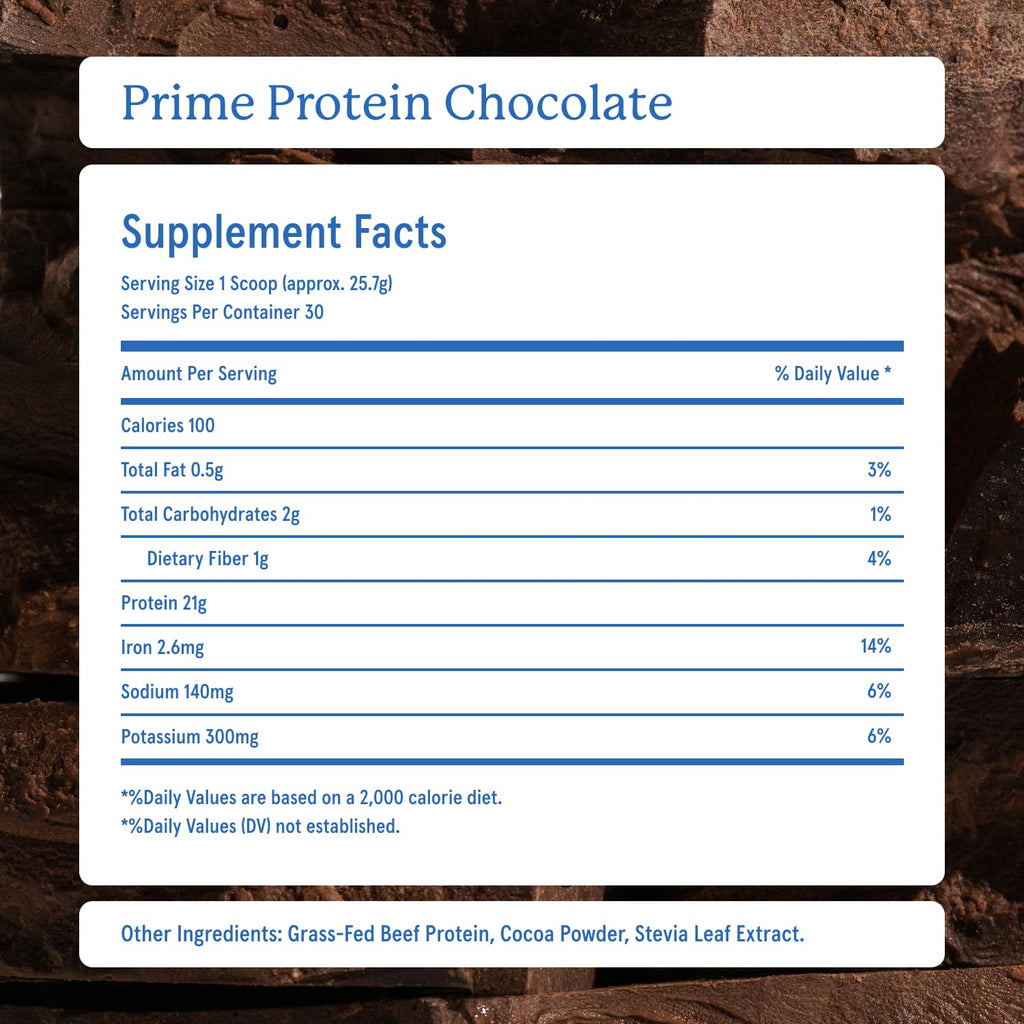 Equip Foods Prime Protein Powder | Clean, Grass Fed Beef Protein Powder | Carnivore Protein Isolate | Paleo, Keto Friendly | Gluten & Dairy Free | Helps Build & Repair Tissue | 30 Servings, Chocolate