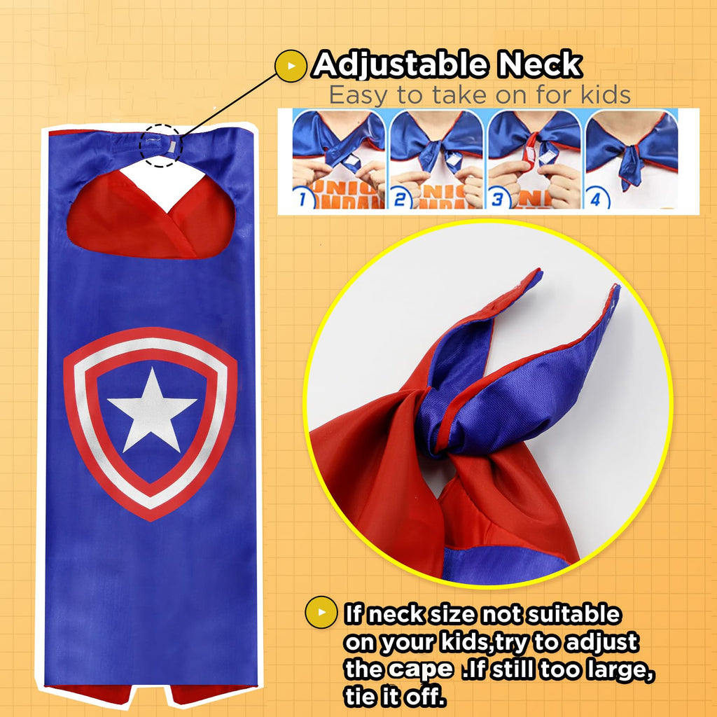 KARAZZO Kids Capes Set and Wristbands Boys Costumes for Halloween Christmas Cosplay Dress Up (5-PACK CAPES SET)