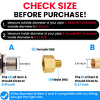 SDTC Tech 2-Pack Brass Pipe Fitting 1/4 NPT Thread Male to 1/2 NPT Thread Female Reducer Adapter, Brass Pipe Extension Connectors
