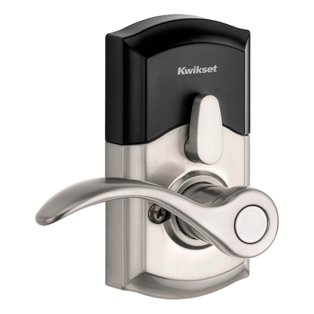 Kwikset SmartCode 955 Pembroke Light Commercial 10-Button Keypad Electronic Lever, Convenient Keyless Entry, 3-Year Battery Life and High Traffic Durability in Satin Nickel