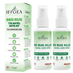 Hygea Natural Lice, Mite, and Bed Bug Killer Travel Spray - TSA Approved 3 oz Size Bottles, Child & Pet Friendly, Stain & Odor Free, for Hotels, Suitcase, Backpack, Shoes, Bed Bug Spray (2 Pack)