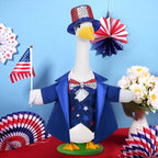 Patriotic Porch Goose Outfits 4th of July Goose Outfits Independence Day Lawn Porch Goose Clothes Fits 23" Cement Plastic Goose Statue for USA 250th Anniversary Outdoor Garden Yard Patio Decoration