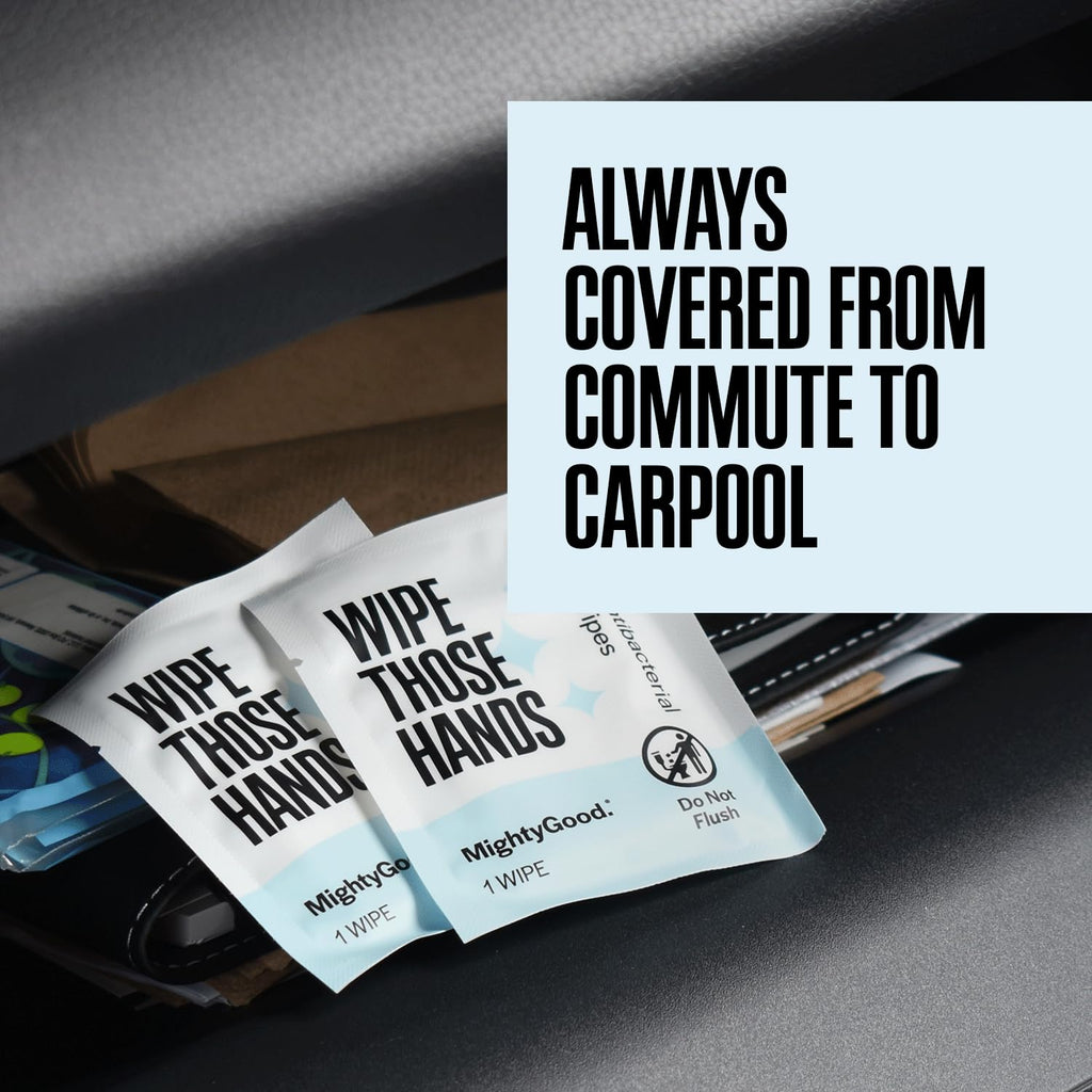 Wipe Those Hands On-The-Go Sanitizing Wipes - 4 Packs of 30 Individually Wrapped Wipes, 120 Total - Alcohol & Fragrance-Free - Kills Germs Fast - Travel Friendly