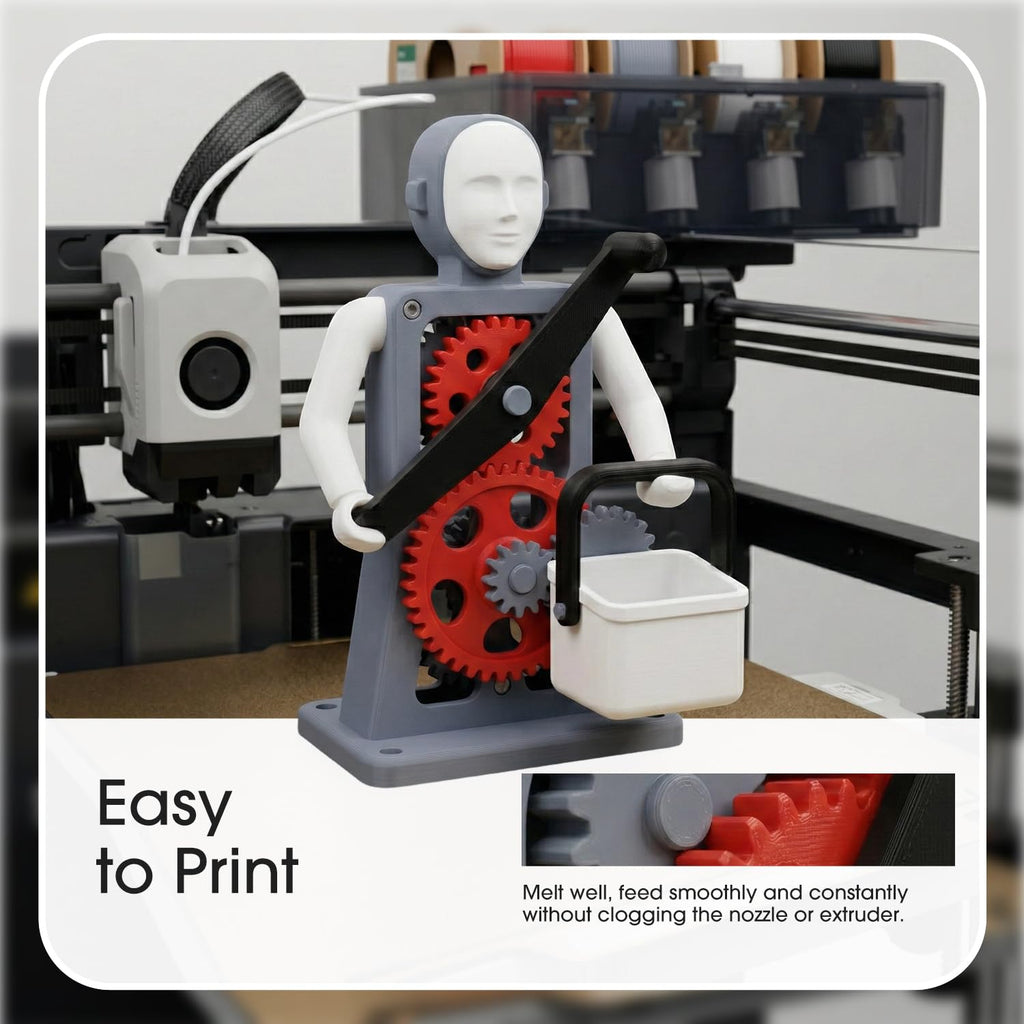 eSUN PLA+ Filament 1.75mm, 3D Printer Filament PLA Plus, Dimensional Accuracy +/- 0.03mm, 1KG per Spool, 4 Spools 3D Printing Filament, Fire Engine Red + Grey + Cold White + Black