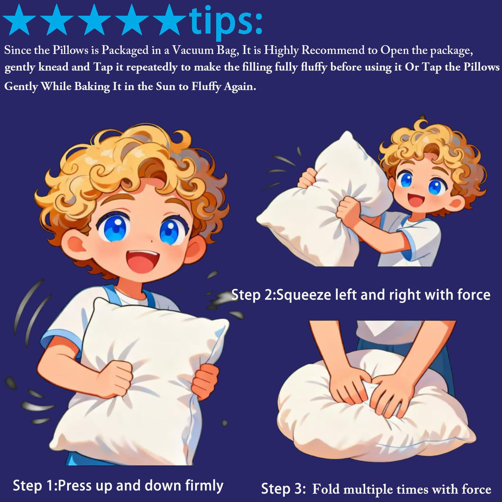 HKYLRAN Bed Pillows King Size Set of 2,for Sleeping,Down Alternative Fill