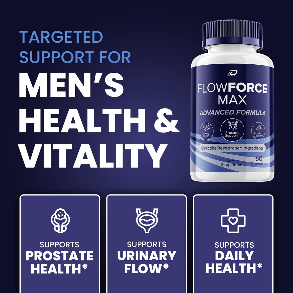 Indelo (2 Pack) FlowForce Max Advanced Formula - Energy, Supplement for Men, FlowForce Max, Flowforce Max for Health Support, Reviews (120 Capsules)