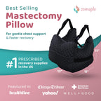 Zomaple Mastectomy Recovery Pillow with Strap, Swirly Gel Pack, Seat Belt Cover & Shower Lanyard – Post-Op Essentials, Breast Augmentation/Reduction & Recovery Supplies – Washable Cover for Comfort