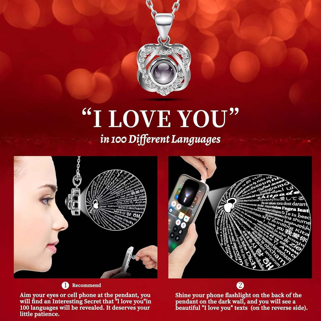 Lebana Preserved Red Real Rose with Heart I Love You Necklace -Mothers Day Gifts for Mom Her Wife Girlfriend Grandma on Valentines Mothers Day Christmas Birthday Anniversary Romantic-Red