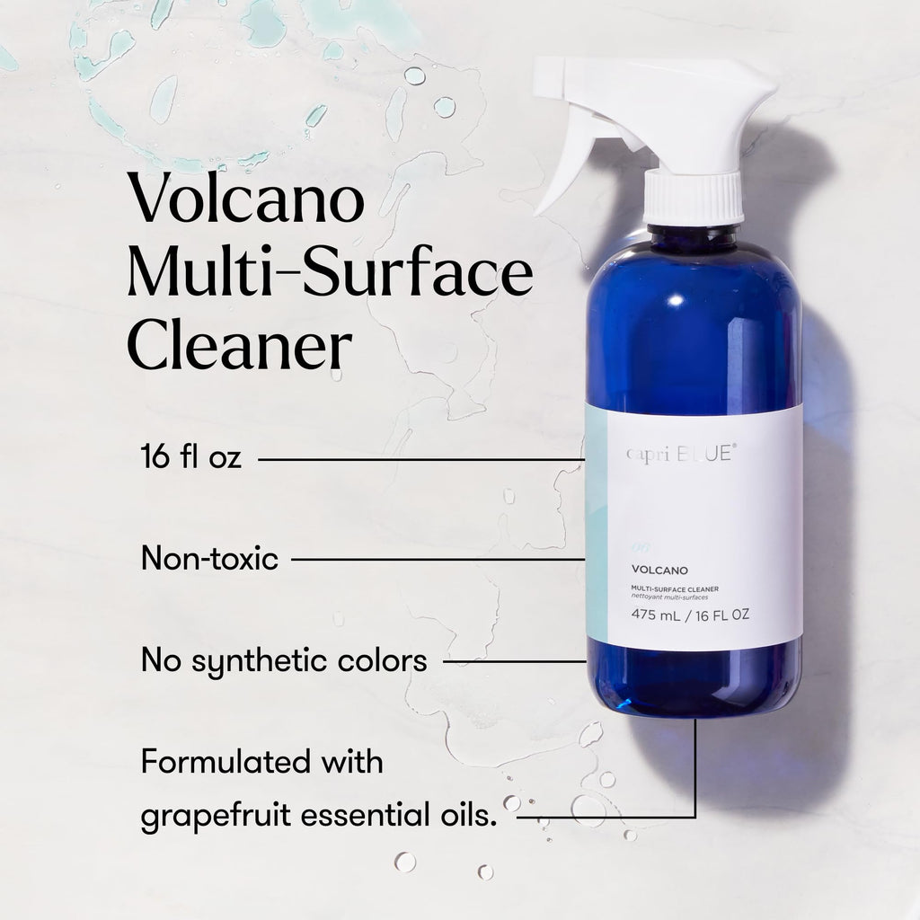 Capri Blue Volcano Multi Surface Cleaner Spray - Multi Purpose Cleaner - Cleaning Spray Safe for Countertops, Granite, & More - Vegan & Cruelty Free Cleaning Supplies (16 fl oz)