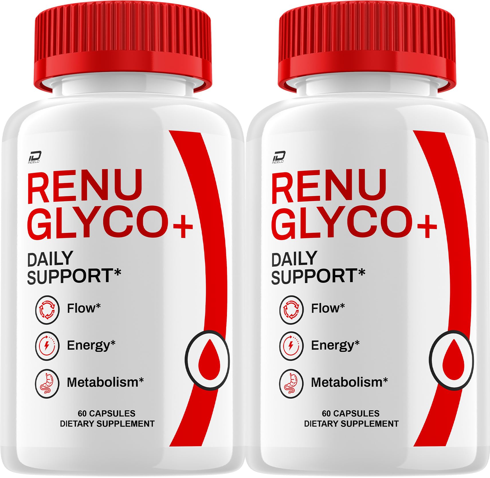 Indelo Renu Glyco Capsules, RenuGlyco Pills Supplement Reviews, Daily Support - 2 Pack - 120 Capsules