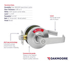 OAKMOORE Commercial Door Handle | Vacant Occupied & Commercial Restroom Lock for Public Bathroom & Industrial Buildings