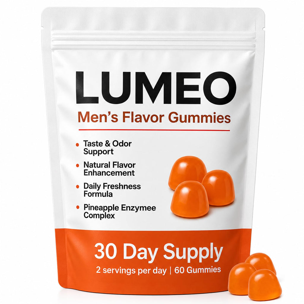 KWEZTY Lumeo Men’S Flavor Gummies, Lumeo Gummies, with Bromelain, Vitamin C, Enhances Taste & Scent Naturally, Energy & Vitality Support, Non-GMO, Gluten-Free, 60 Gummies