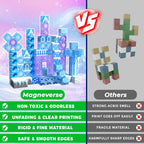 Magnetic Blocks - 100Pcs 0.8in Transparent Building Block for Kids Ages 4-8, Magnet Blocks for Blue Princess Castle Build, Building Cubes Tiles Princess Toys for Girls Age 3 4 5 6 7 8-12 Birthday Gift