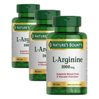Nature's Bounty L-Arginine 1000mg for Supporting Blood Flow and Vascular Function – Non-GMO, Gluten Free, 50 Tablets (Pack of 3)