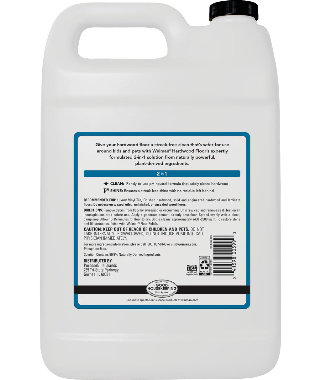 Weiman Hardwood Floor Cleaner - 128 Ounce Refill - Finished Engineered Hardwood Floors