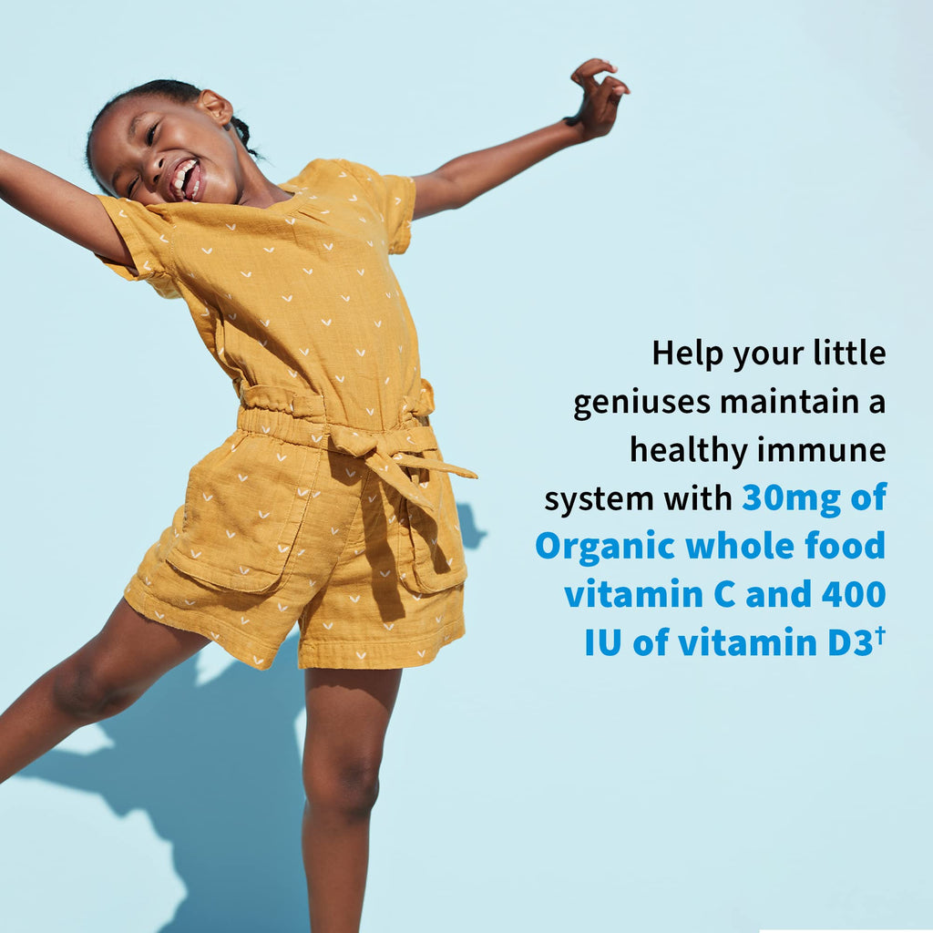 Garden of Life Dr. Formulated Probiotics Organic Kids+ plus Vitamin C & D - Berry Cherry - Gluten, Dairy & Soy Free Immune & Digestive Health Supplement, No Added Sugar, 30 Chewables (Shelf Stable)
