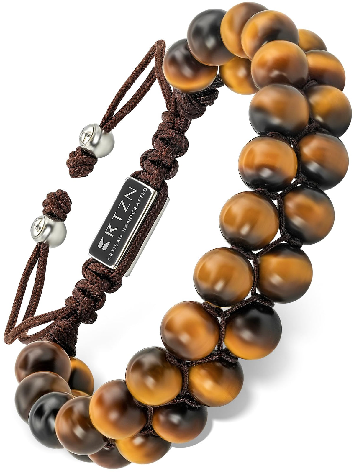RTZN® Tigers Eye Bracelets for Men – Premium Artisan Handcrafted Golden Brown Tiger Eye Bead Bracelets – Natural Stone Tiger Eye Bracelet Men Beaded Bracelets (Morocco)