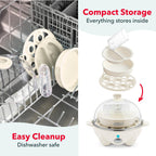 Dash Rapid Egg Cooker, 7 Eggs, Hard Boiled, Poached & Omelettes, Cream