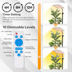 Plant Grow Light indoor,264 LEDs Full Spectrum Plant Light with Adjustable Tripod Stand with Remote Control and Auto On/Off Timer Function,Grow Lamp for Indoor Plants Greenhouse Veg Bloom Hydroponic