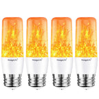 HoogaLife Flame Light Bulbs, E26 Led Light Bulb with Effect of Real Candle Fire Light, 4w Flame Bulb with Upside Down Effect, for Christmas Halloween Home Party Holiday House Room Porch