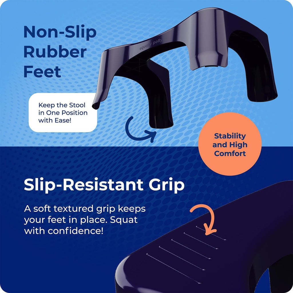 Squatty Potty Simple Bathroom Toilet Stool, Deep Purple 7", Ergonomic Stool – Posture-Enhancing Bathroom Footrest for Improved Digestion & Constipation Relief