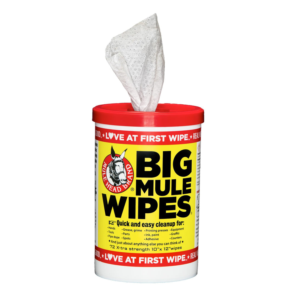 Mule Head Brand Big Mule Wipes XL Heavy-Duty Wipes - 10" x 12"