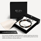 RTZN® Triple Protection Bracelet for Men – Premium Artisan Handcrafted Authentic Tiger Eye, Black Obsidian & Hematite Beads – 9mm Protection Stones Mens Bead Bracelets (Havana)