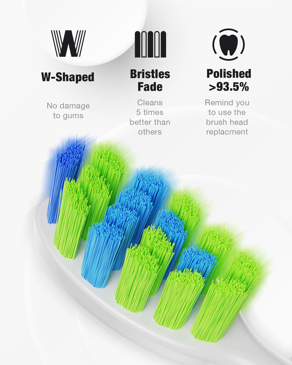 7AM2M Sonic Electric Toothbrush with 6 Brush Heads for Adults&Kids, One Charge for 120 Days, Wireless Fast Charge, 5 Modes, 40000VPM Powered Toothbrush, 2 Minutes Built in Smart Timer(Peacock Green)