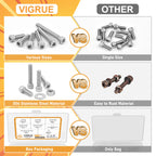 1/4-20 Hex Socket Head Cap Screw, VIGRUE 175PCS UNC Hexagon Bolts Washers Nuts Assortment Kit Machine Screws Set Stainless Steel 18-8 (304), Length from 5/8" to 2"