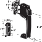 Prime-Line K 5071 Push Button Latch w/ Tie Down, Single Unit, Black – Designed to Accommodate Multiple Surfaces, Complete with Night Lock, Contemporary Design (Single Pack)