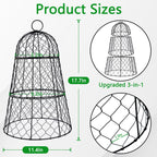 XMxoTxo 6 Packs 11.4" D x 17.7" H Garden Cloches for Plants,Upgraded Triple Combination,Rustproof Chicken Wire Cloches Flip-Top Design,Plant Protectors from Animals,Ideal for Outdoor Plant Protection