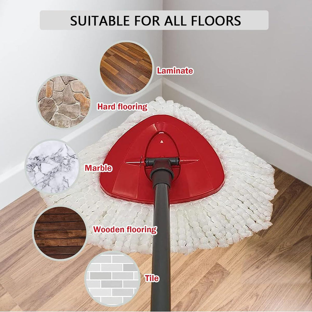 8-Pack Reusable Mop Head Replacement for O Cedar Easywring 1-Tank System, Microfiber Spin Mop Refills Compatible with Vileda 2-in-1 Turbo Triangle