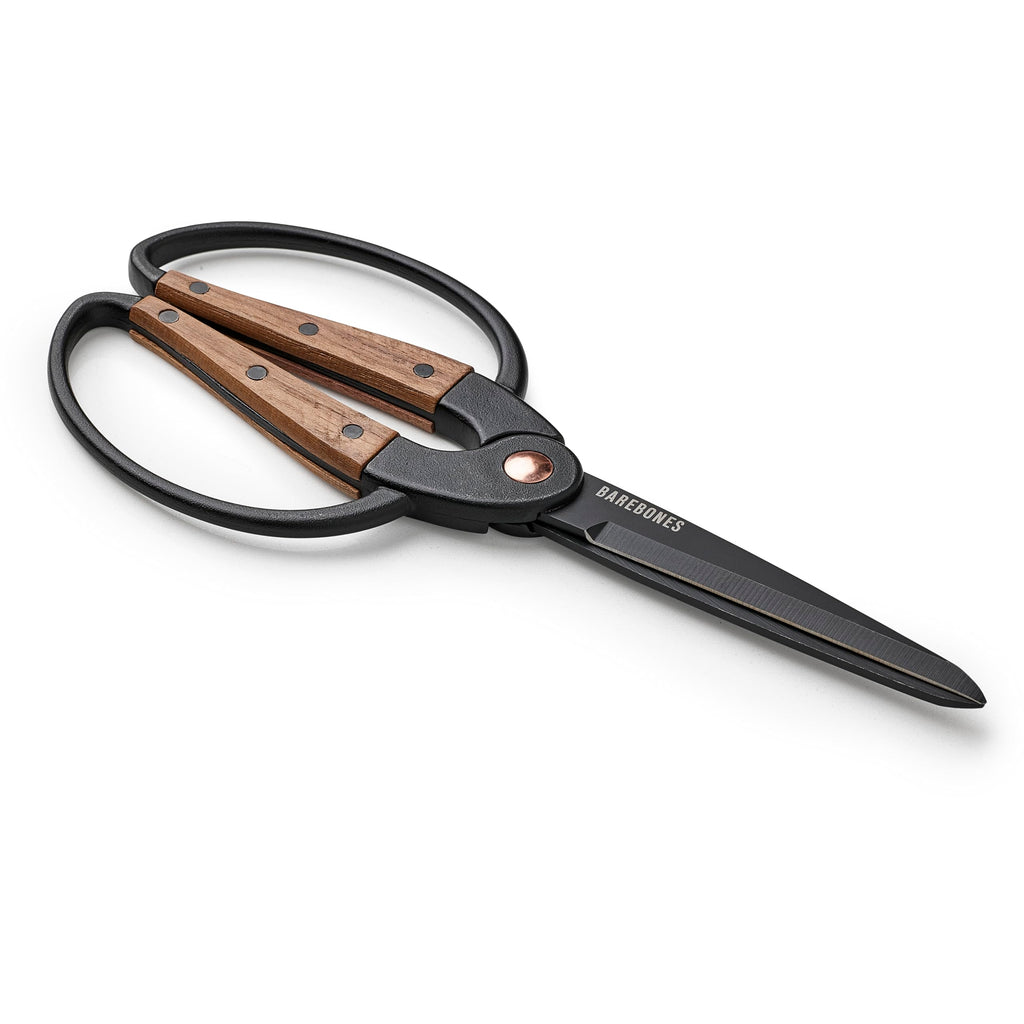 Barebones Garden Scissors - Walnut Scissors - Garden Supplies and Indoor Plant Accessories - Plant Shears with Wide Handles - Comfortable Fit Hand Pruners (Large)