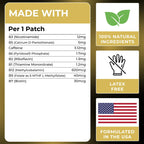 Energy Patches with B12 - Advanced B-Vitamin Complex + Natural Caffeine, Signature Edition for Women & Men - Energy & Focus - 60 Day Supply