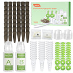 Owltron 165 Pcs Hydroponic Seed Pods Kits, Grow Anything Kit Pod for Indoor Herb Garden with 50 Sponges, 4 A&B Nutrient Plant Food, 30 Baskets, 50 Stickers, 30 Germination Domes, 1 Tweezer