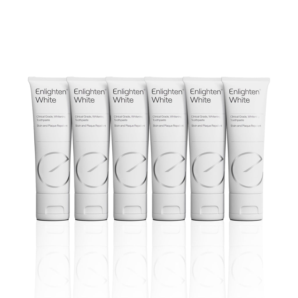 Enlighten White - Whitening Toothpaste with Fluoride, 75 ml - Advanced Enamel Protection and Stain Removal, Restores Shine and Improves Colour - Recommended by Dentists - 6 Pieces