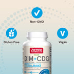 Jarrow Formulas - DIM + CDG Veggie Capsules - 30 Count - DIM & CDG Supplement - For Hormone Balance - Non-GMO - Gluten Free