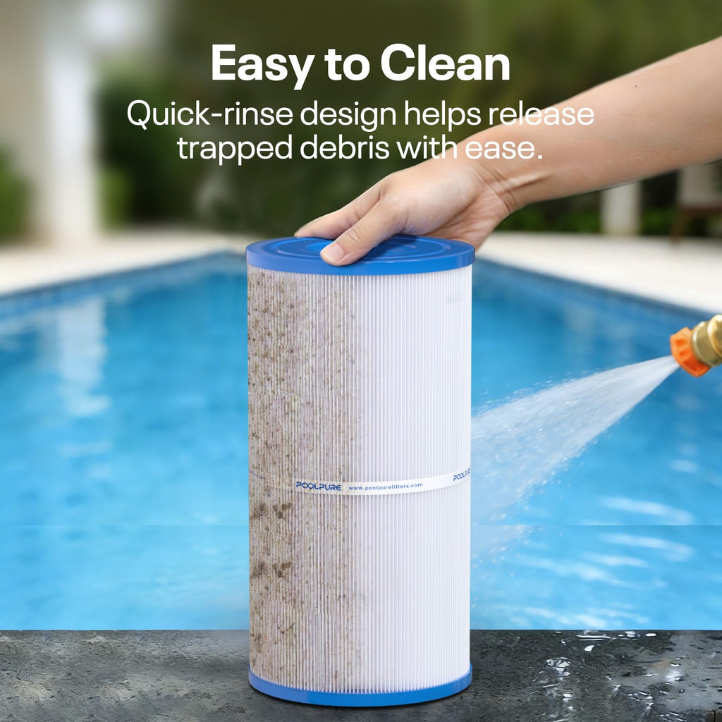 POOLPURE C-5345 Spa Filter Replaces PLBS50, Unicel C-5345, Filbur FC-2970, 817-0014, R173584, 173584, X268519, 10419, 14513, 50451, S2/G2 Spa, 5x10 Drop-in Hot Tub Filter (1pack)