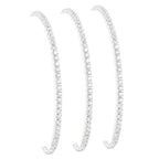 Dainty 2mm Silver Tennis Bracelet Set for Women, Sterling Silver Plated Triple Stackable Zirconia Bracelets, Minimalist Professional Jewelry for Business Casual Office Wear, 3-Piece Sparkle Wrist Set