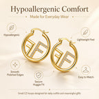 OANM studio 18K Gold Plated Hypoallergenic CZ Small Huggie Earrings for Her