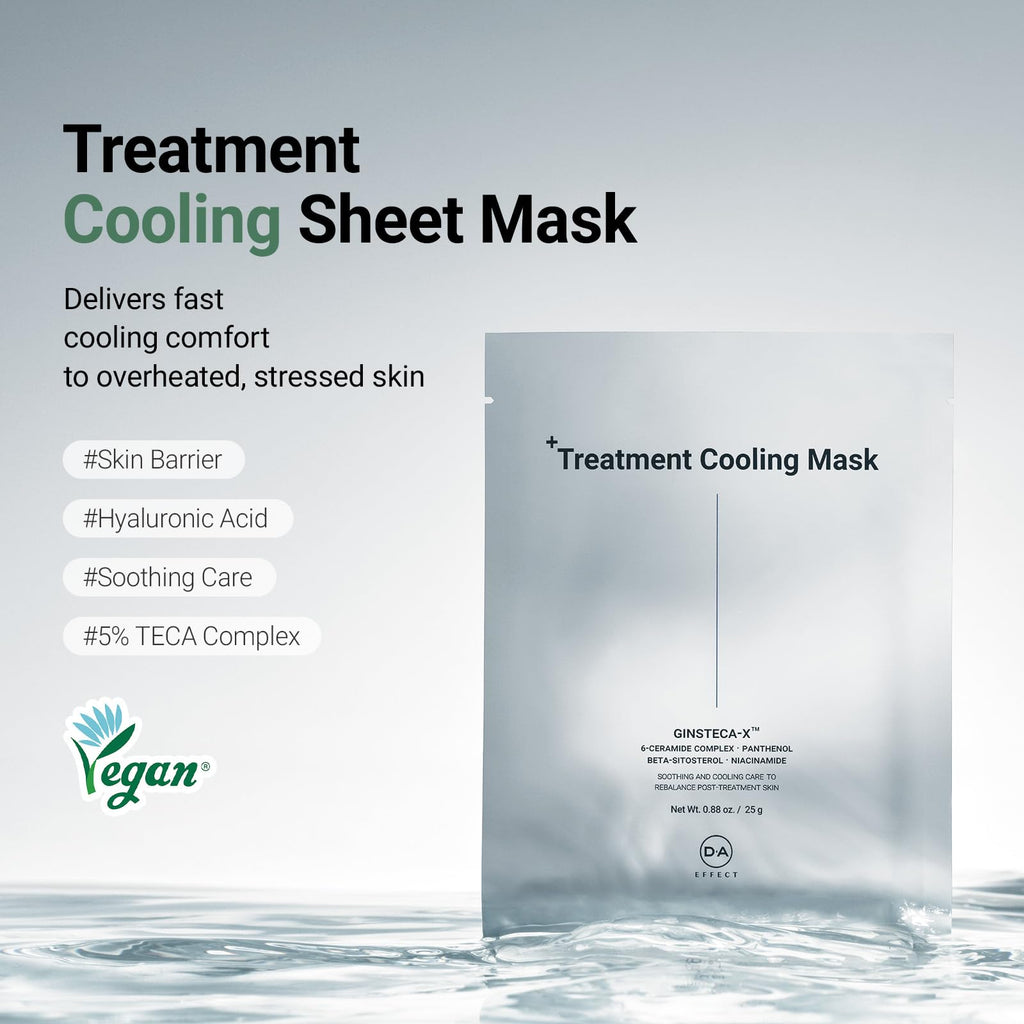 DA EFFECT Cooling Treatment Sheet Mask – Skin Protection & Barrier Repair Care for Stressed, Irritated Skin | Post-Treatment Care | Calming, Hydrating Face Mask | 25g x 5 Sheets