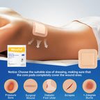 Silicone Foam Dressing 4"x4"(10 PCS), Waterproof Silicone Large Bandages for Wound with Border Adhesive, High Absorbency Bed Sore Bandages Wound Care Dressing (2.5"X2.5" Pad)