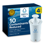 Brita Plus Replacement Water Filter, For Pitchers and Dispensers, 4 Pack