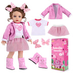 BABESIDE Lifelike Reborn Baby Dolls Dara - 15 Inch Realistic-Newborn Baby Doll Brown Hair Girl Handmade Real Life Toddler Dolls with Clothes and Toy Accessories Gift for Kids Age 3+