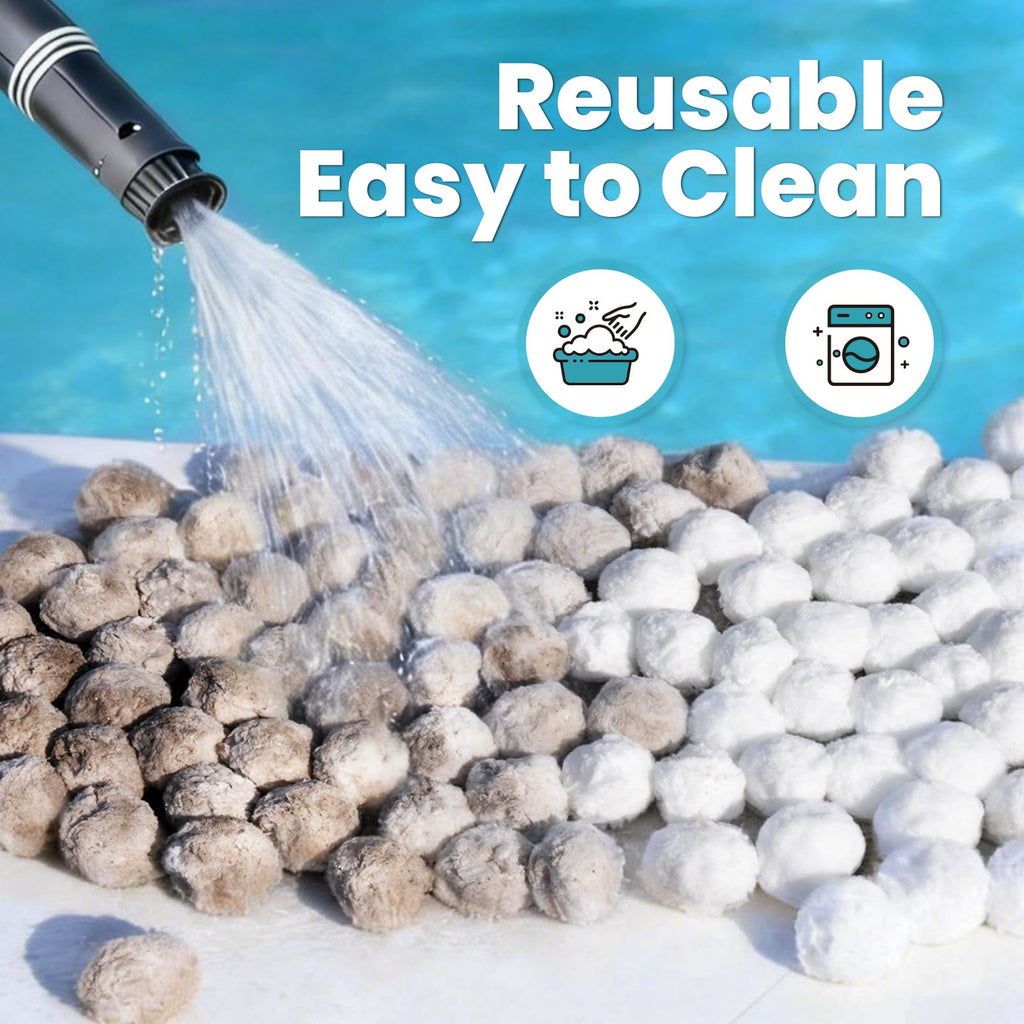 Vidapool 3.1 lbs Pool Filter Balls for Sand Filter Pumps, Reusable White Filter Balls for Swimming Pools, Efficient & Lightweight Sand Filter Balls, Replaces 100 lbs Pool Filter Sand