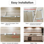 WOBANE Under Cabinet Lighting Kit, 6PCS 20inch LED Strip Bars with 24W Adapter,RF Remote,Hidden Super Bright Daylight for Kitchen Cabinet,Under Desk,Counter Lighting,4000K Natural White,1500LM
