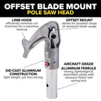 Jameson PS-3FPS1 Tri-Cut Pole Saw Head Kit, 13-Inch Barracuda Blade, Converts Extension Poles for Precise Tree Trimming and Pruning